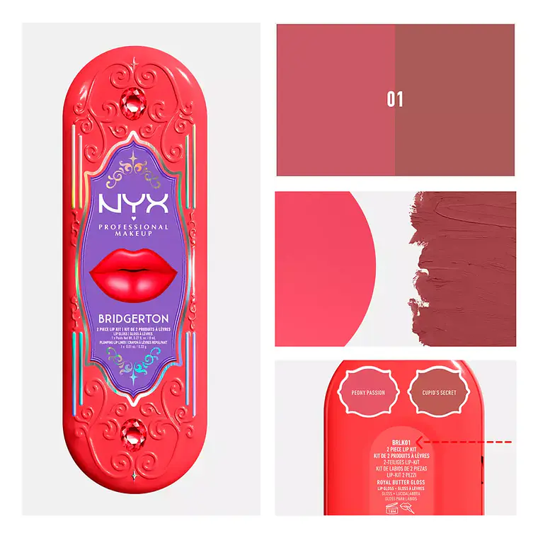 Brillos de Labios Bridgerton 2 Piece Lip Kit 01 8ml - NYX 3