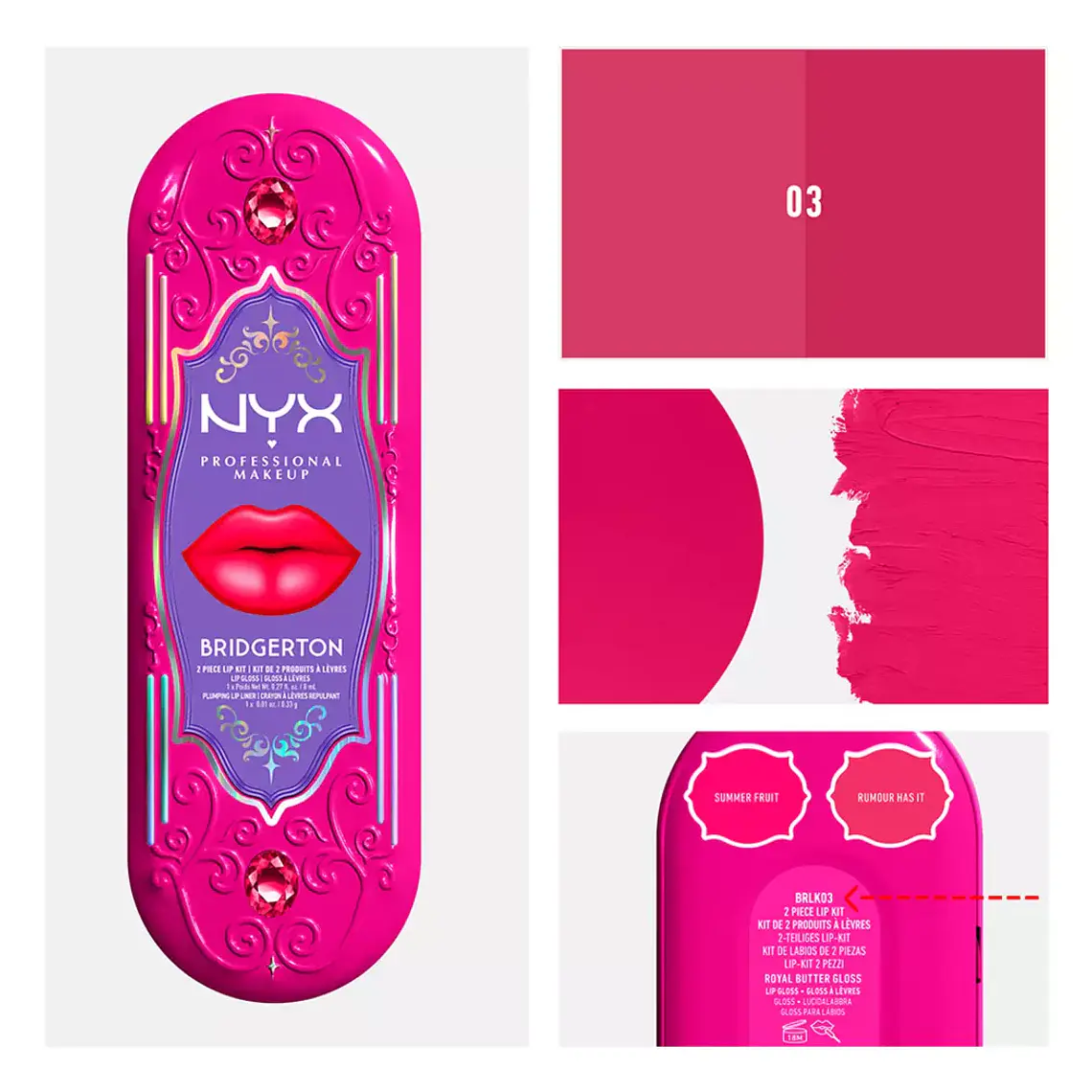 Brillos de Labios Bridgerton 2 Piece Lip Kit 03 8ml - NYX 3