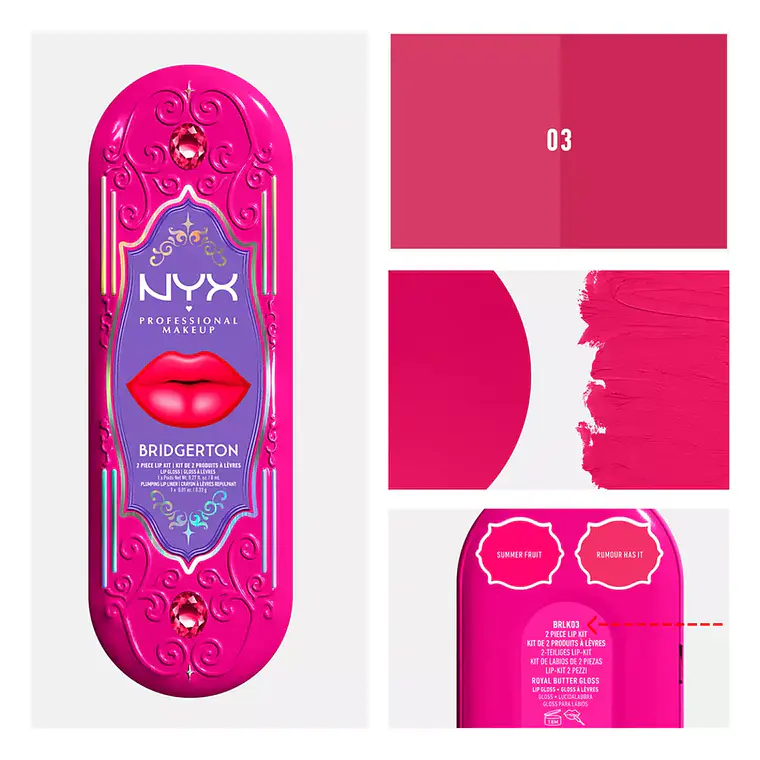 Brillos de Labios Bridgerton 2 Piece Lip Kit 03 8ml - NYX 3