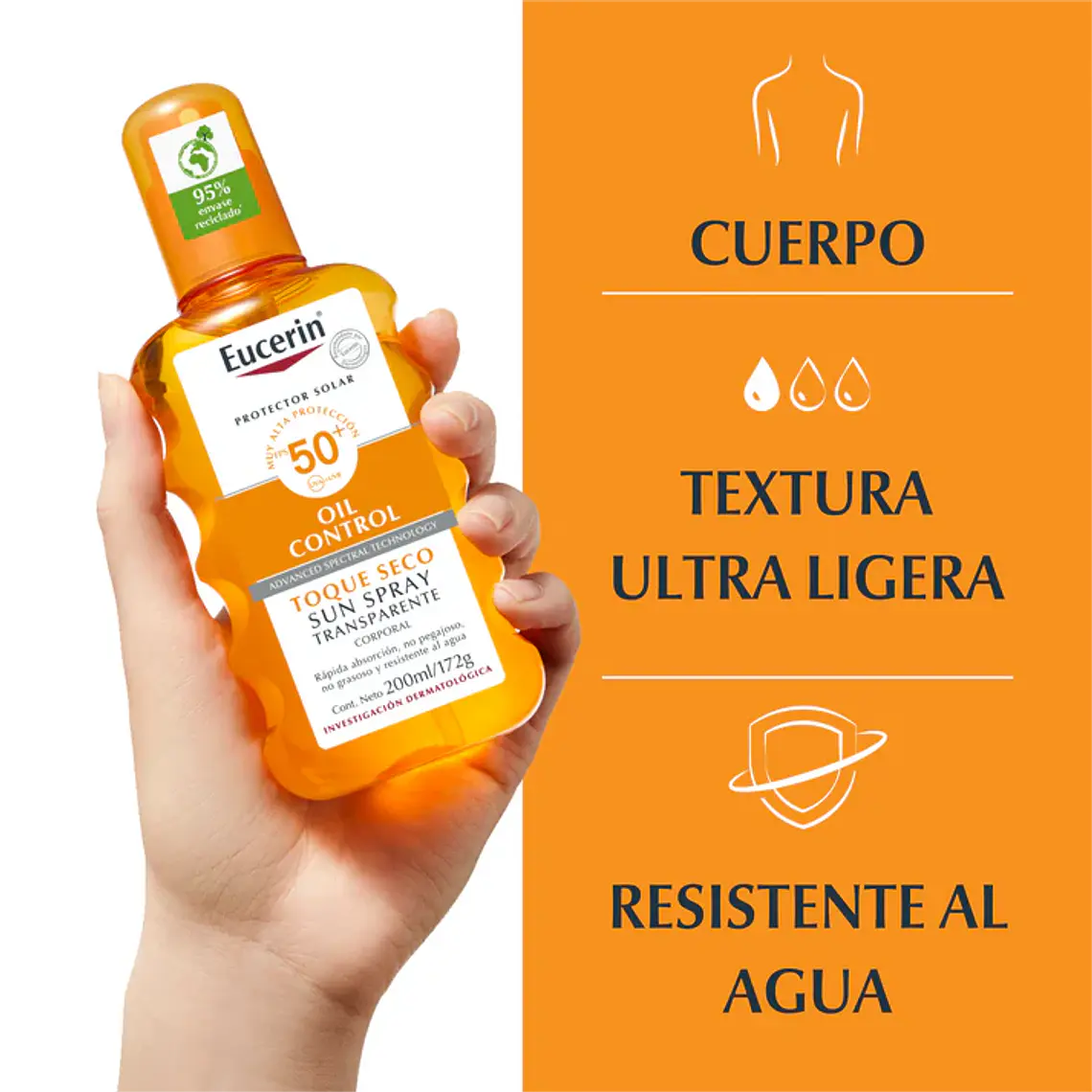 Protector Solar Spray Transparente Fps 50+ 200 ML - EUCERIN 2