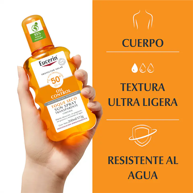 Protector Solar Spray Transparente Fps 50+ 200 ML - EUCERIN 2