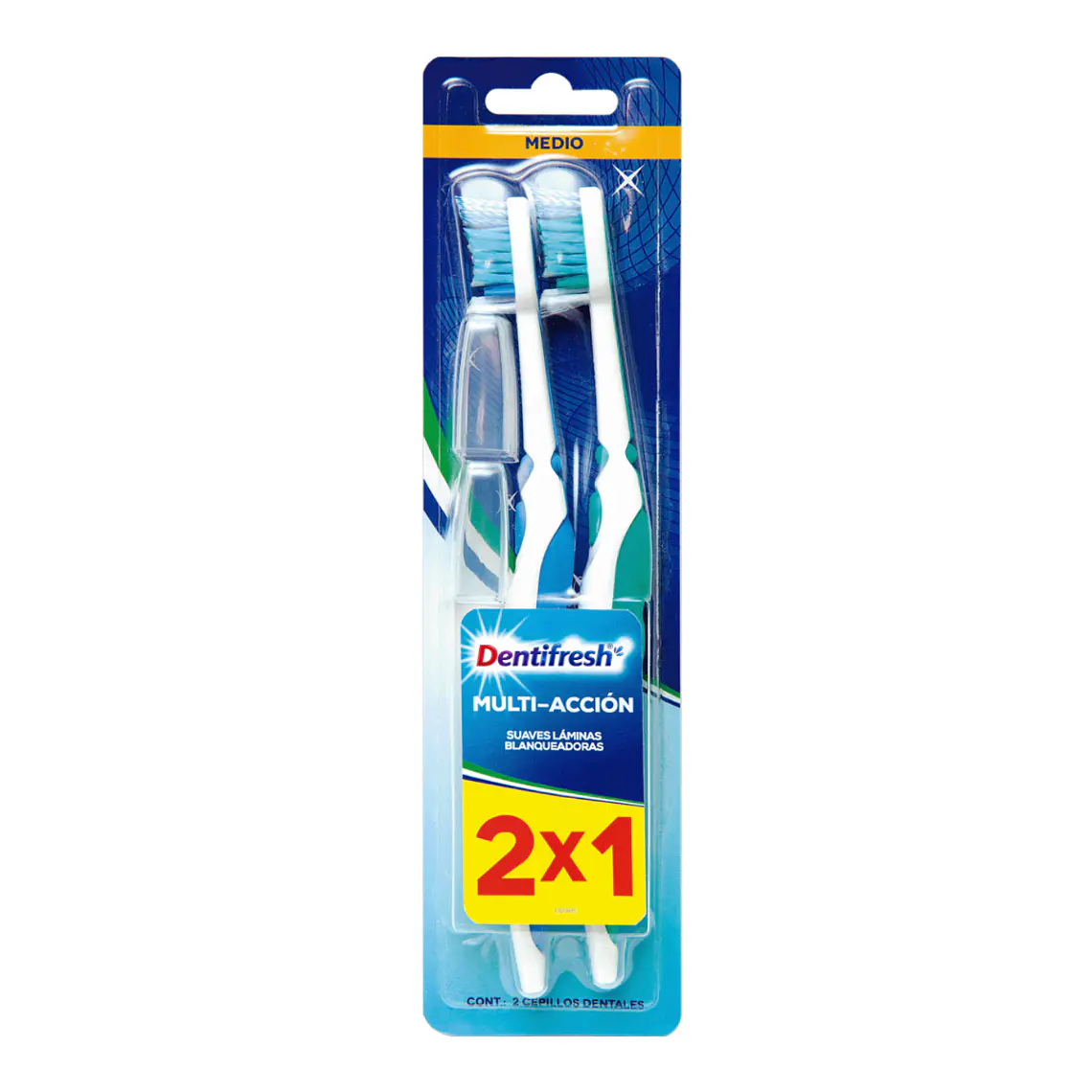 Cepillo Multiacción Medio 2X1 - DENTIFRESH 1