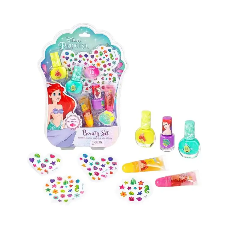 Set Ariel 3 Esmaltes + 2 Gloss + Stickers Mix Blister - GELATTI 1