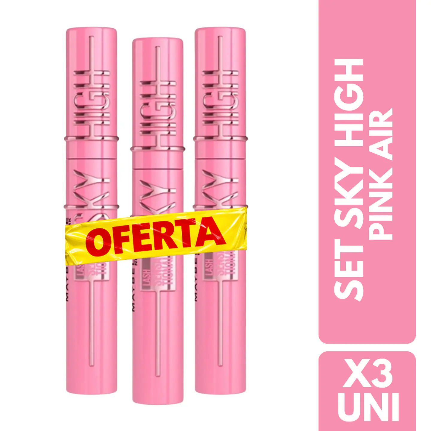 Mascaras de pestañas Sky High 795 Pink Air X3 - MAYBELLINE 1