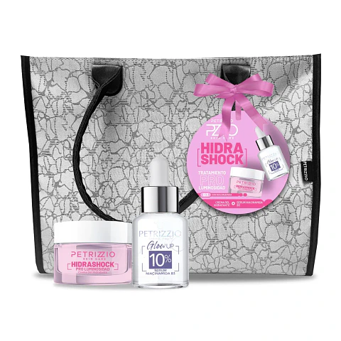 Set de Crema Hidra Shock Pro Luminosidad + Serum + Cartera - PETRIZZIO