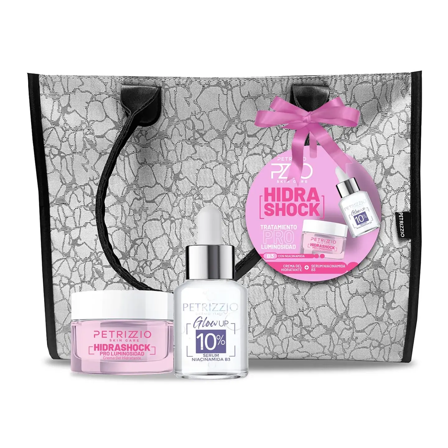 Set de Crema Hidra Shock Pro Luminosidad + Serum + Cartera - PETRIZZIO 1