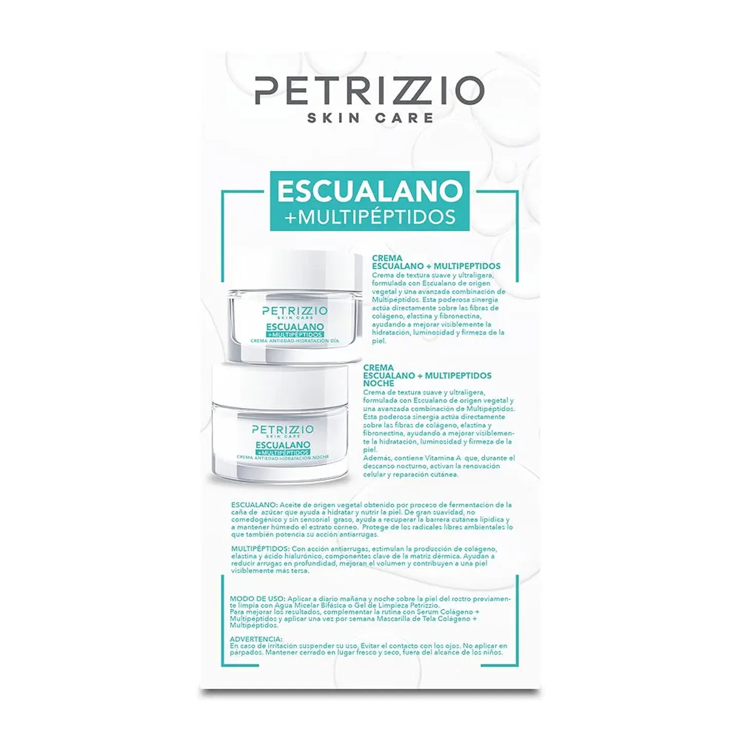 Set de Cremas Antiedad Escualano + Multipéptidos - PETRIZZIO 3