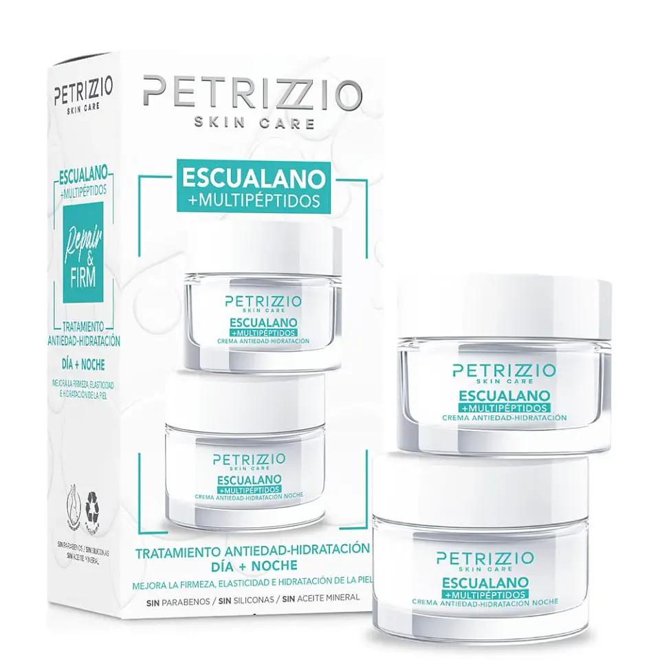 Set de Cremas Antiedad Escualano + Multipéptidos - PETRIZZIO 1
