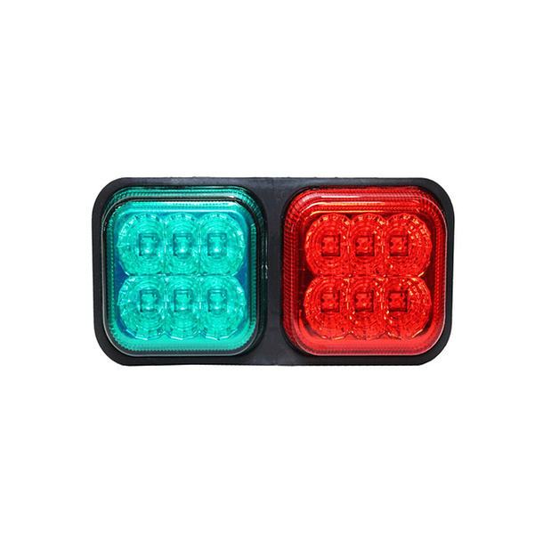 FAROL TRAS LED ROJO VERDE 12LED 110X90MM 