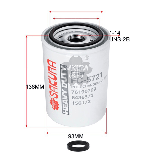 FILTRO COMBUSTIBLE WK950/16X FC5721 SAKURA 2