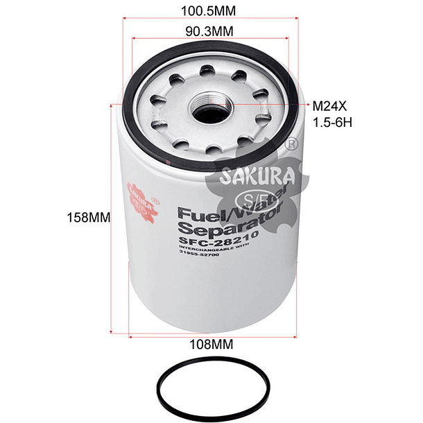 FILTRO SEPARADOR COMBUSTIBLE AGUA 3195552700 