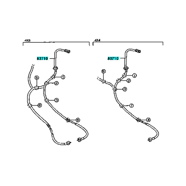 CABLE VEL.TAC. HILUX 4WD 1998-2004 8371035740 ORIGINAL TOYOTA