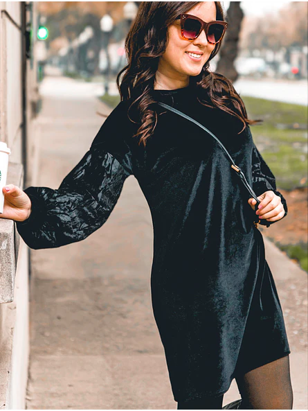 Blusón Negro Mujer de Velvet   1