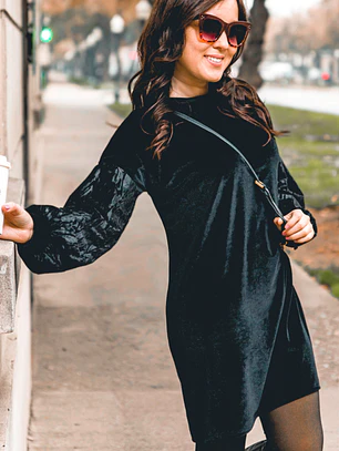 Blusón Negro Mujer de Velvet  