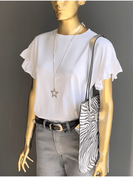 Polera Básica Algodón con Vuelos Mujer | Toque Delicado Carobaska 3