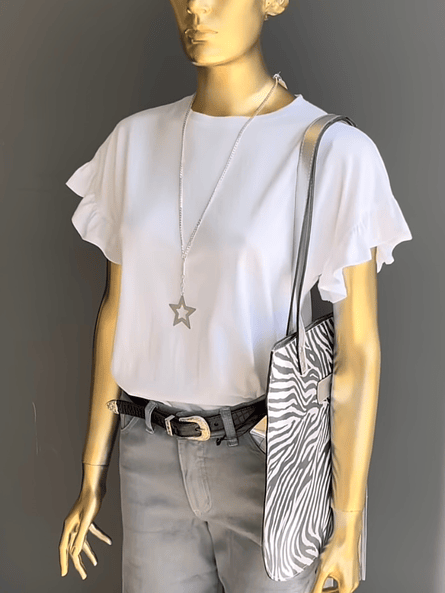 Polera Básica Algodón con Vuelos Mujer | Toque Delicado Carobaska 3