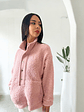 Polerón de Corderito Diany Rosa – Abrigo Holgado con Botones y Bolsillos - Miniatura 7