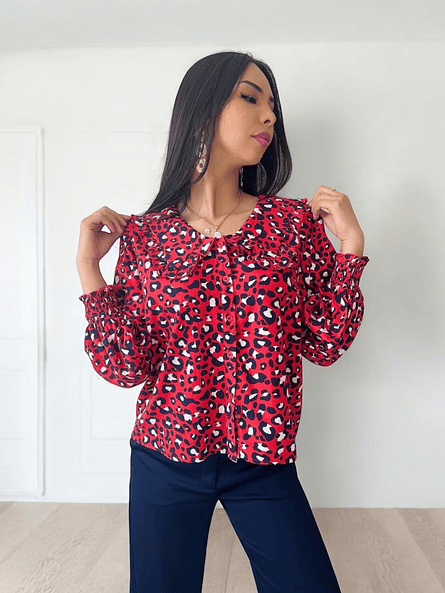 Blusa Roja Animal Print 8