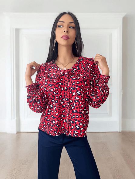 Blusa Roja Animal Print 1