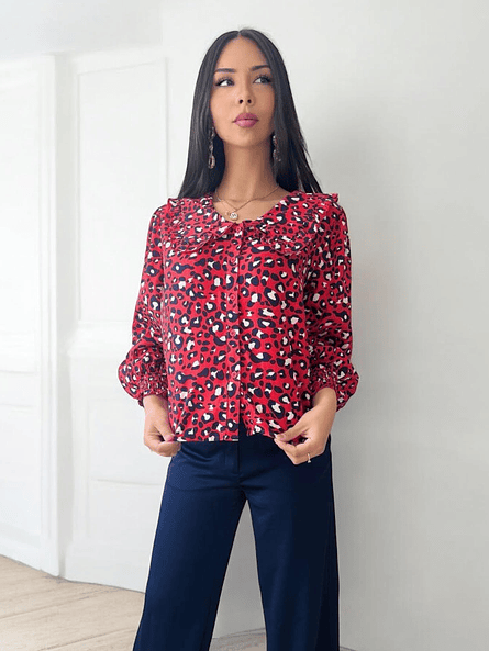 Blusa Roja Animal Print 9