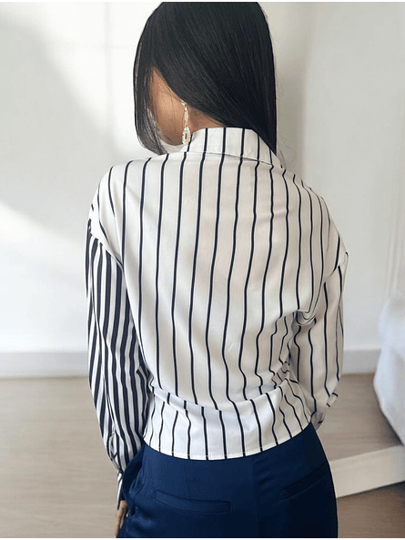 Blusa de Rayas Negra Mujer | Diseño elegante Carobaska 4