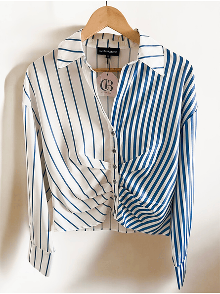 Blusa de Rayas Celeste Mujer | Look Exclusivo Carobaska 2