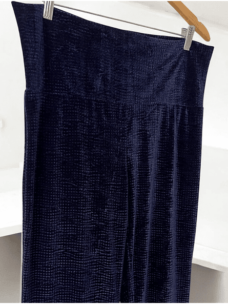 Calza Palazzo Azul Terciopelo Mujer | Glamour Cómodo Carobaska 2