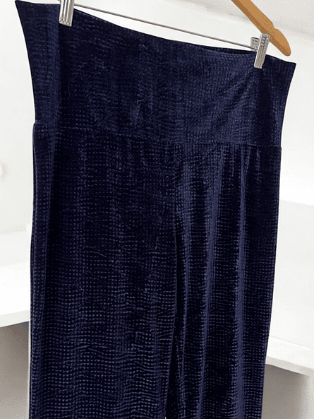 Calza Palazzo Azul Terciopelo Mujer | Glamour Cómodo Carobaska 2