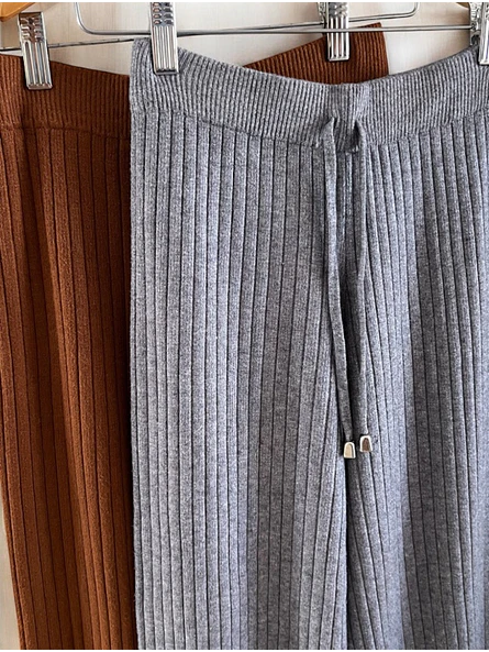 Pantalón Palazzo Mujer de Lanilla Tejida Premium  1