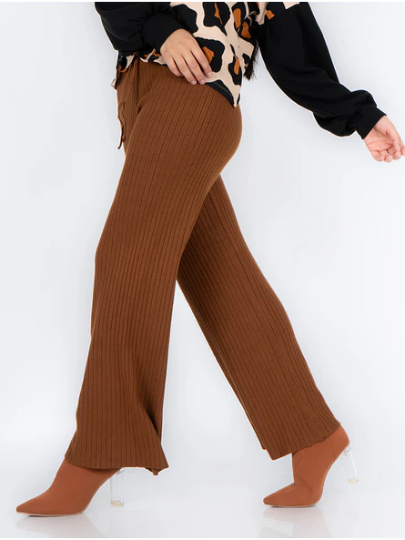 Pantalón Palazzo Mujer de Lanilla Tejida Premium  2