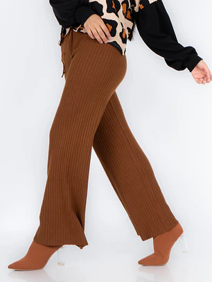 Pantalón Palazzo Mujer de Lanilla Tejida Premium 