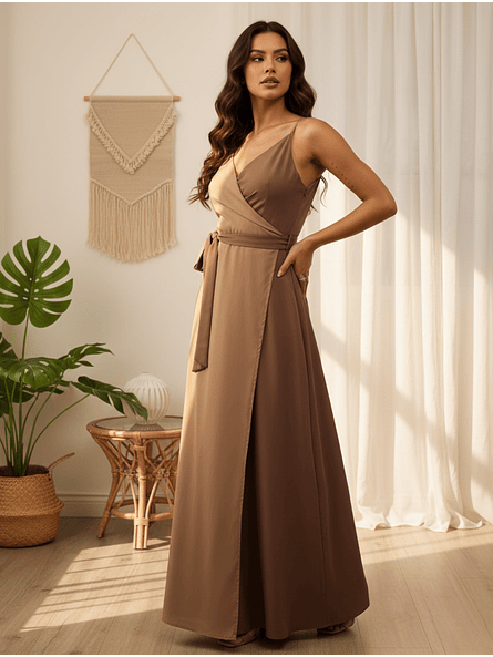 Vestido Envolvente Bicolor – Elegancia y Tendencia Natural ✨ 6