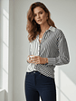 Blusa de Rayas Negra Mujer | Diseño elegante Carobaska - Miniatura 1
