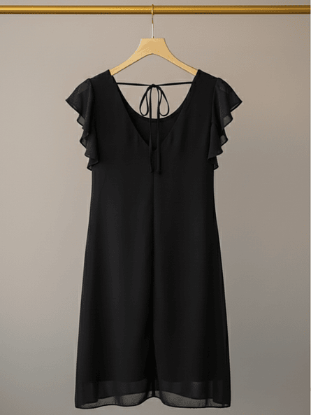 Vestido Olivia Negro–  de gasa con brillos ✨ 8