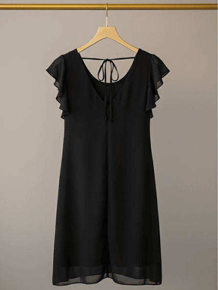 Vestido Olivia Negro–  de gasa con brillos ✨ 6