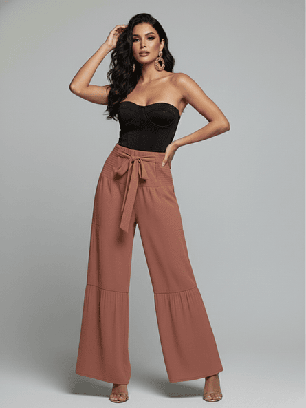 Pantalón Palazzo Terracota Rose – Tiro Alto y Confort ✨ 4