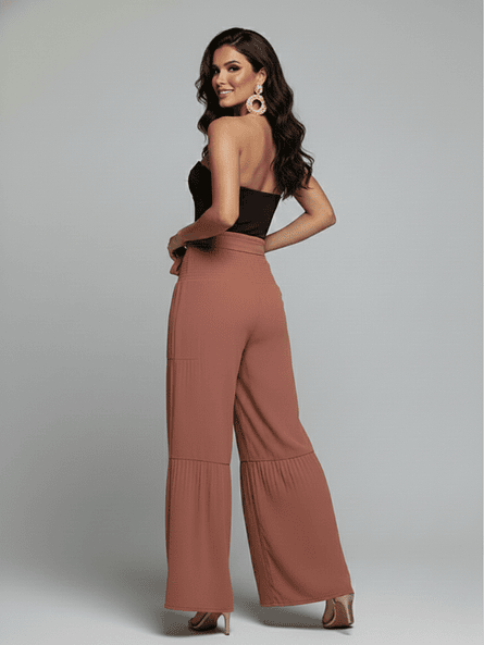 Pantalón Palazzo Terracota Rose – Tiro Alto y Confort ✨ 3