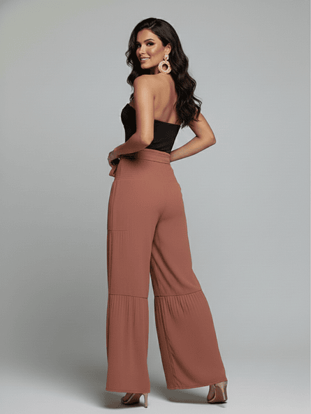 Pantalón Palazzo Terracota Rose – Tiro Alto y Confort ✨ 3