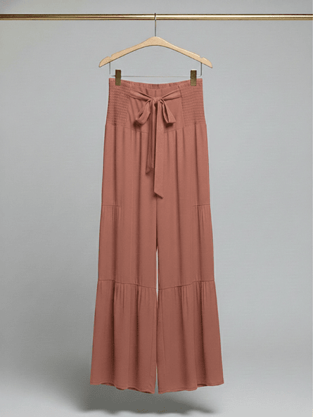 Pantalón Palazzo Terracota Rose – Tiro Alto y Confort ✨ 1