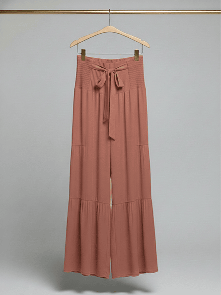 Pantalón Palazzo Terracota Rose – Tiro Alto y Confort ✨ 1