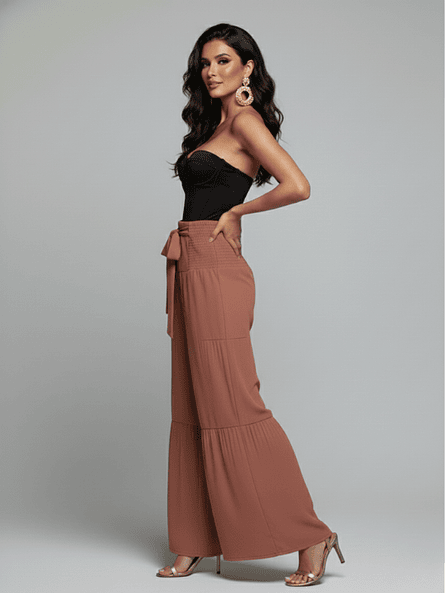 Pantalón Palazzo Terracota Rose – Tiro Alto y Confort ✨ 2