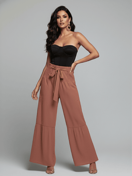 Pantalón Palazzo Terracota Rose – Tiro Alto y Confort ✨ 5