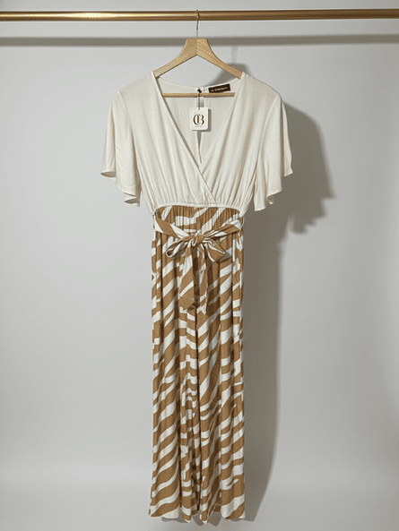 Enterito Largo de Mujer Italia – Cebra Camel ✨🦒 4