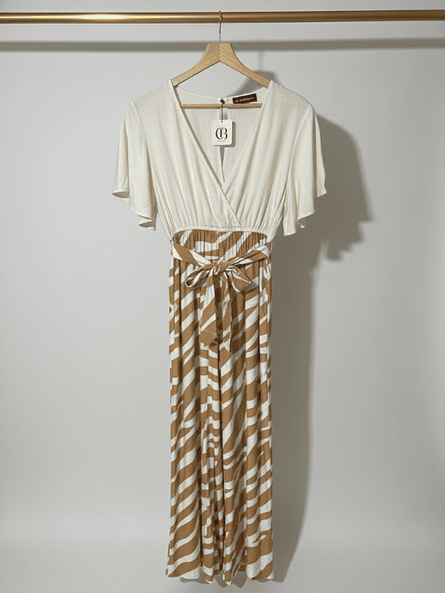 Enterito Largo de Mujer Italia – Cebra Camel ✨🦒 4