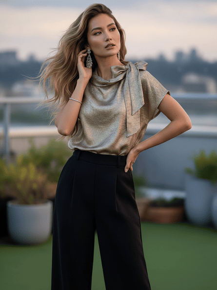 Polera Dorada de Fiesta Siena – Efecto Tornasol ✨🥂 3