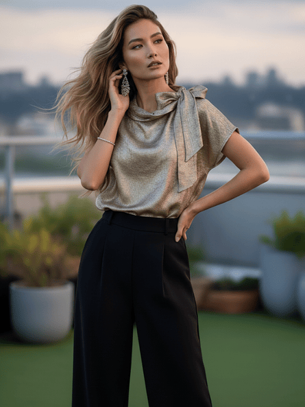 Polera Dorada de Fiesta Siena – Efecto Tornasol ✨🥂 3