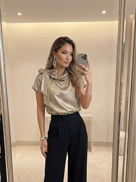 Polera Dorada de Fiesta Siena – Efecto Tornasol ✨🥂 4