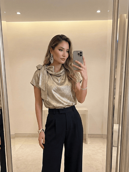 Polera Dorada de Fiesta Siena – Efecto Tornasol ✨🥂 4