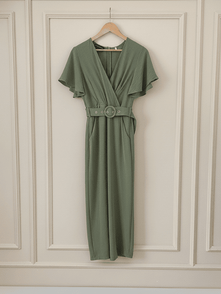 Enterito Elegante de Mujer verde Emma – Crepe Premium ✨ 5