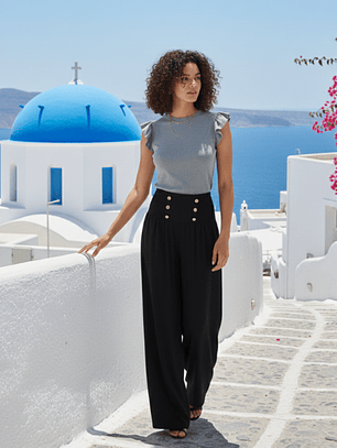 Pantalón Palazzo Mujer Martinica – Negro Intenso ✨🖤